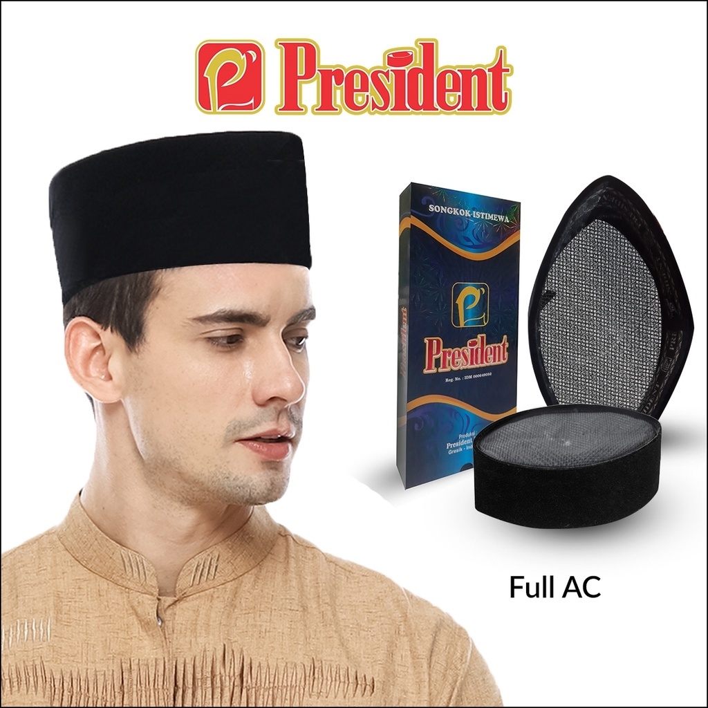 Peci Full AC President Songkok President Full AC Beludru Tebal Lembut Halus