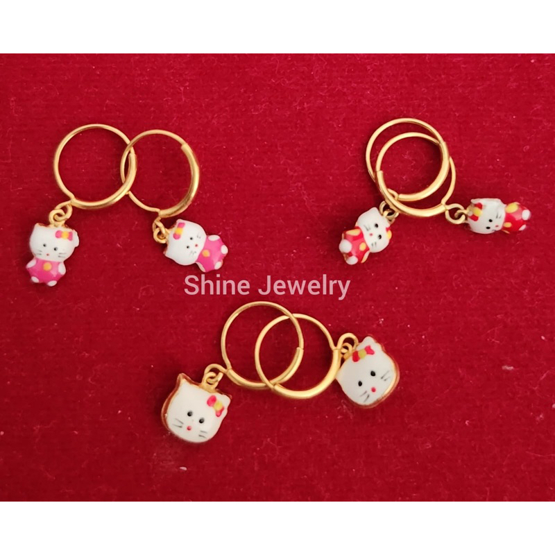 anting anak hellokitty emas muda