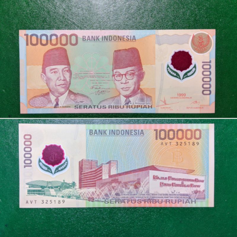 Uang kuno 100.000 rupiah polymer 1999