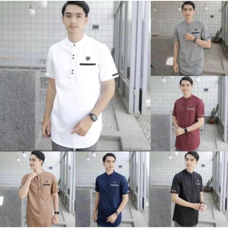 BAJU KOKO KURTA DEWASA LENGAN PENDEK / BAJU KOKO MUSLIM / BAJU KOKO KURTA TAJOL / BAJU KOKO DEWASA