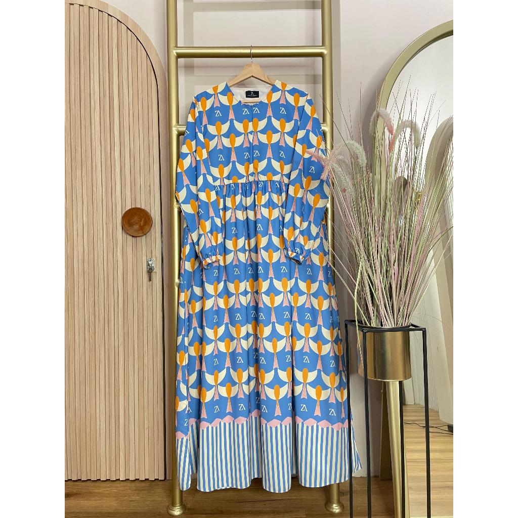 dress gamis millie printingan by zeeaudrey