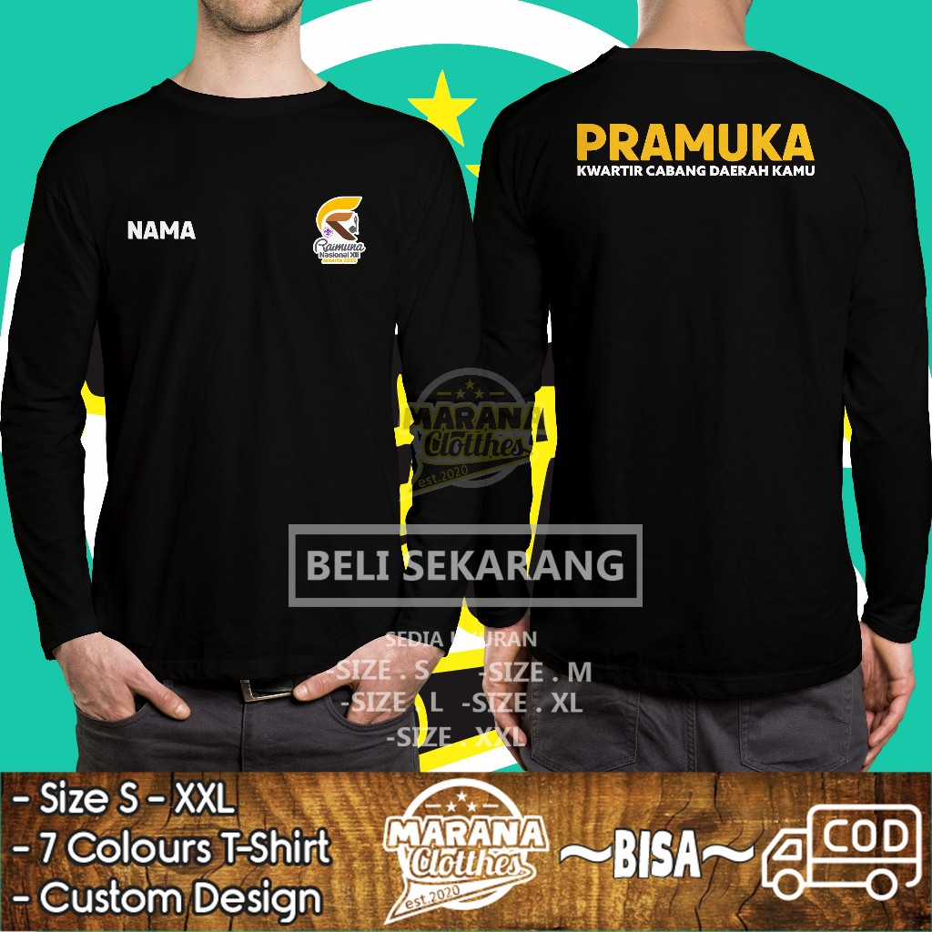 Kaos Raimuna Nasional XII Jakarta 2023 Pramuka Gratis Nama dan Kwarting Cabang Daerah Kamu Lengan Pa