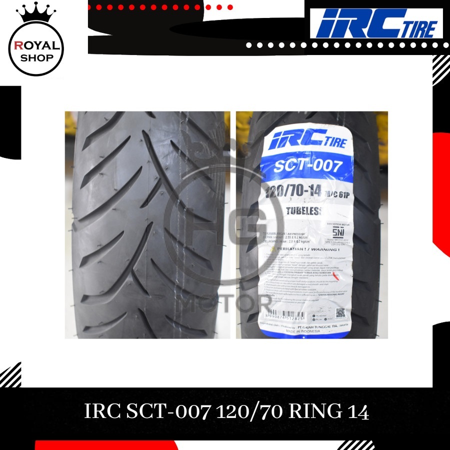 Ban Motor Honda PCX 150 IRC SCT-007 120/70 ring 14 Tubeless