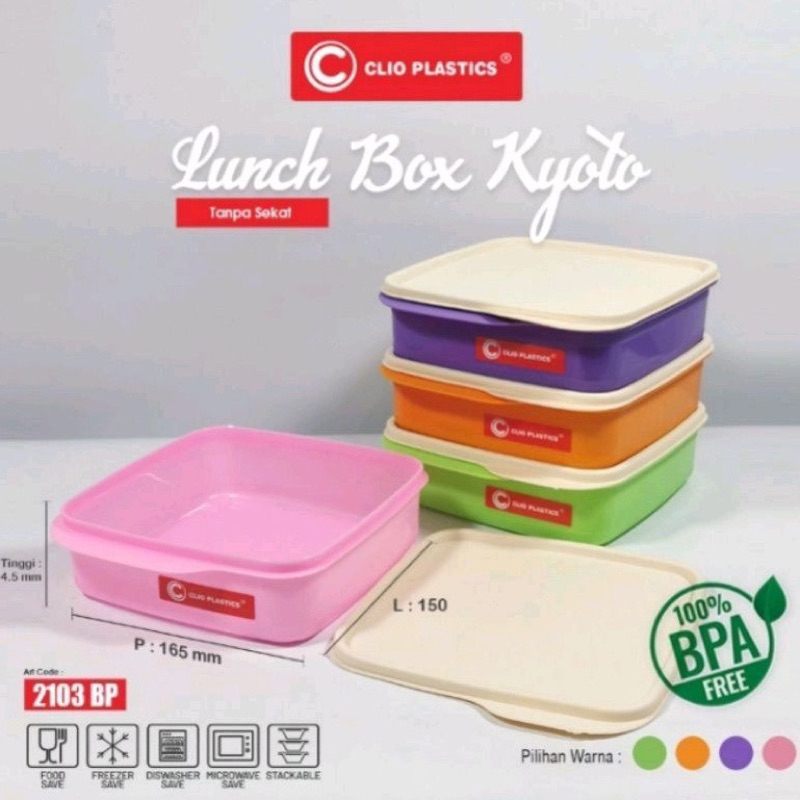 Lunch Box Kyoto Clio (Tanpa Sekat)/Tempat Makan