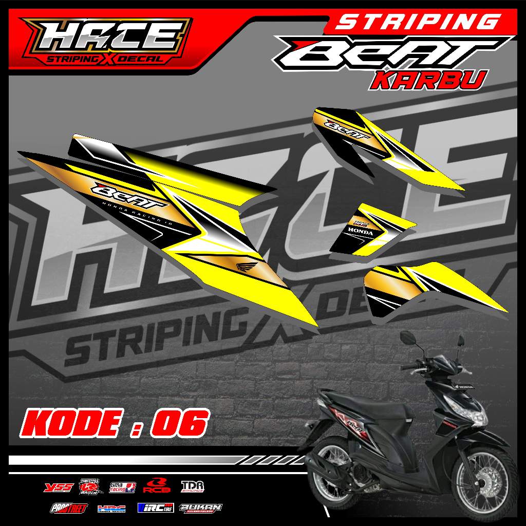 06 STICKER STRIPING HONDA BEAT KARBU - STRIPING BEAT KARBU SIMPLE LIST GOLD