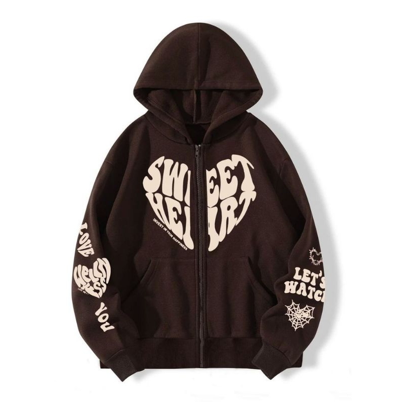 jaket hoodie 'tomy' bigsize fleece premium tebal pria wanita jumbo oversize allsize S M L XL XXL XXX