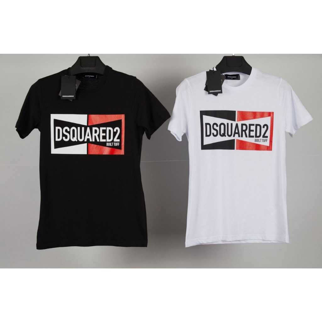 Kaos Premium, Kaos Unisex, Atasan, Kaos Keren, Kaus Dsquared2 Kotak, Kaus Dsq2 Putih Merah