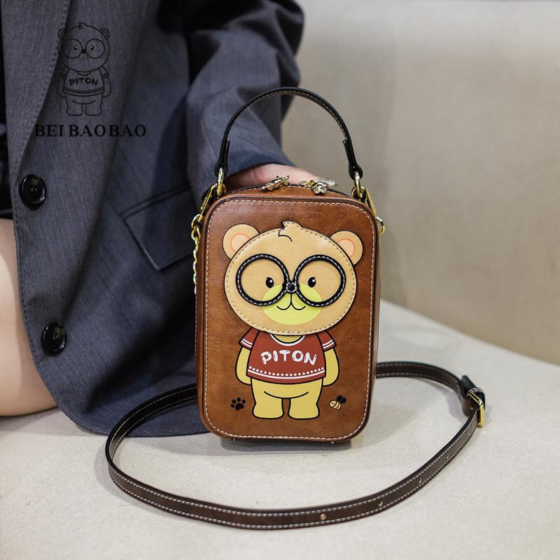 Tas Hp Kotak Piton bear | Tas Selempang wanita Original | Fashion Bag Premium Beibaobao 8106