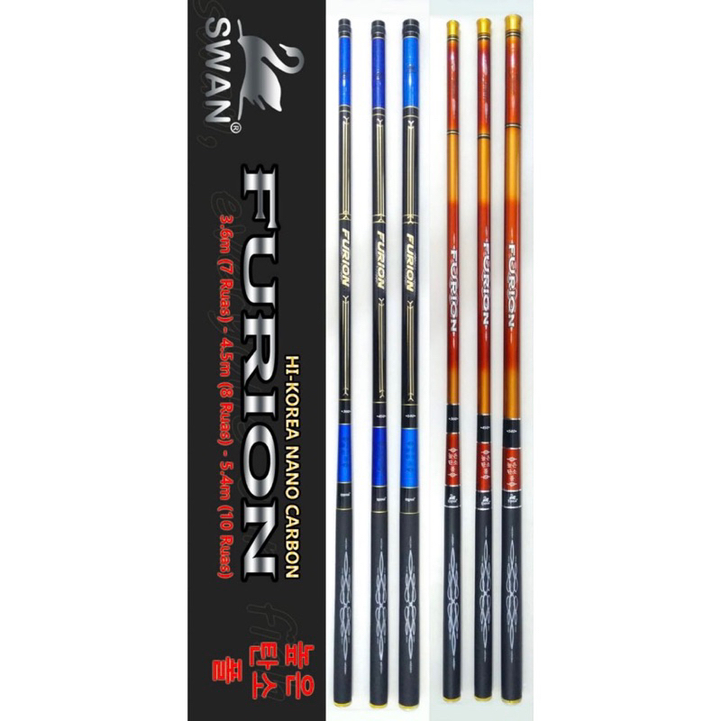 Tegek Carbon Pancing Swan Furion 360cm Bahan Tebal dan Ujung Kuat
