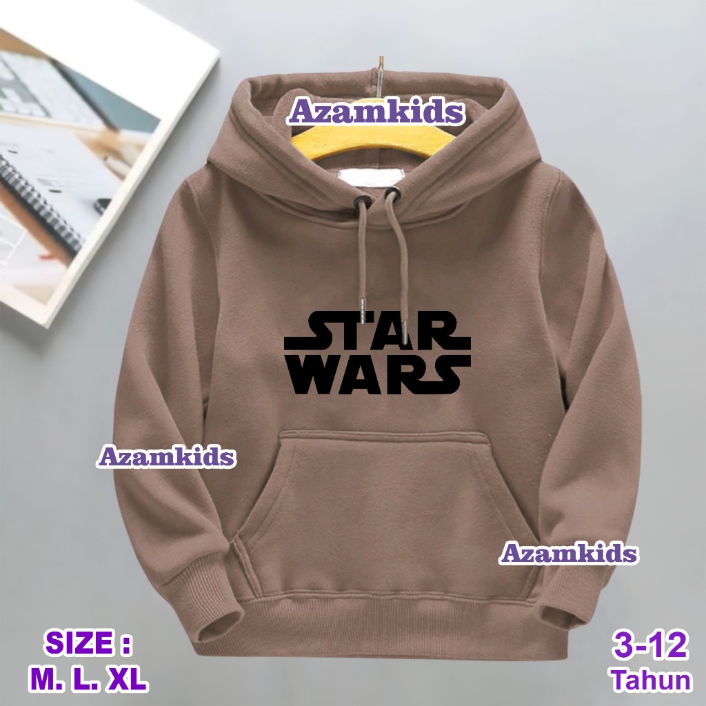 Jaket Hoodie Anak Laki Laki Anak Perempuan Usia 3/4/5/6/7/8/9/10/11/12 Tahun Star Wars | Hoodie Anak