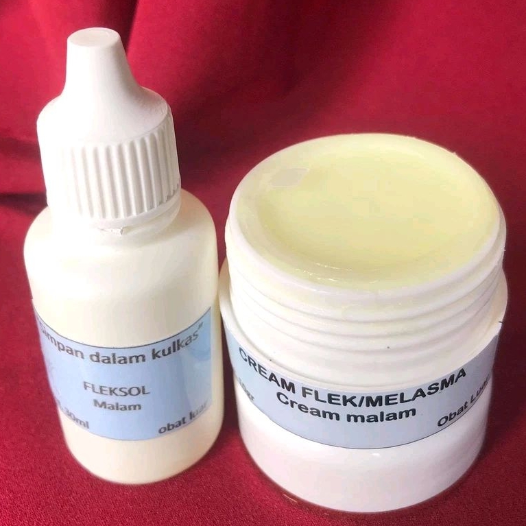 PAKET FLEKSOL MELASMA / FLEKSOL / CREAM MELASMA / PERAWATAN FLEK DAN JERAWAT + WHITENING UNTUK KULIT