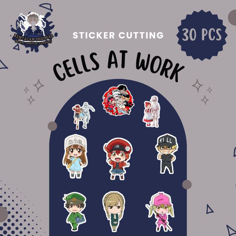 

Sticker Cells At Work|| Scrapbook/ Tumblr/ Sticker Anime Cutting 30pcs
