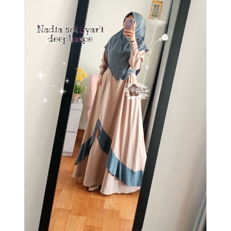 [ Ready stok ] gamis nadia set Khimar ORI Athata by dzee