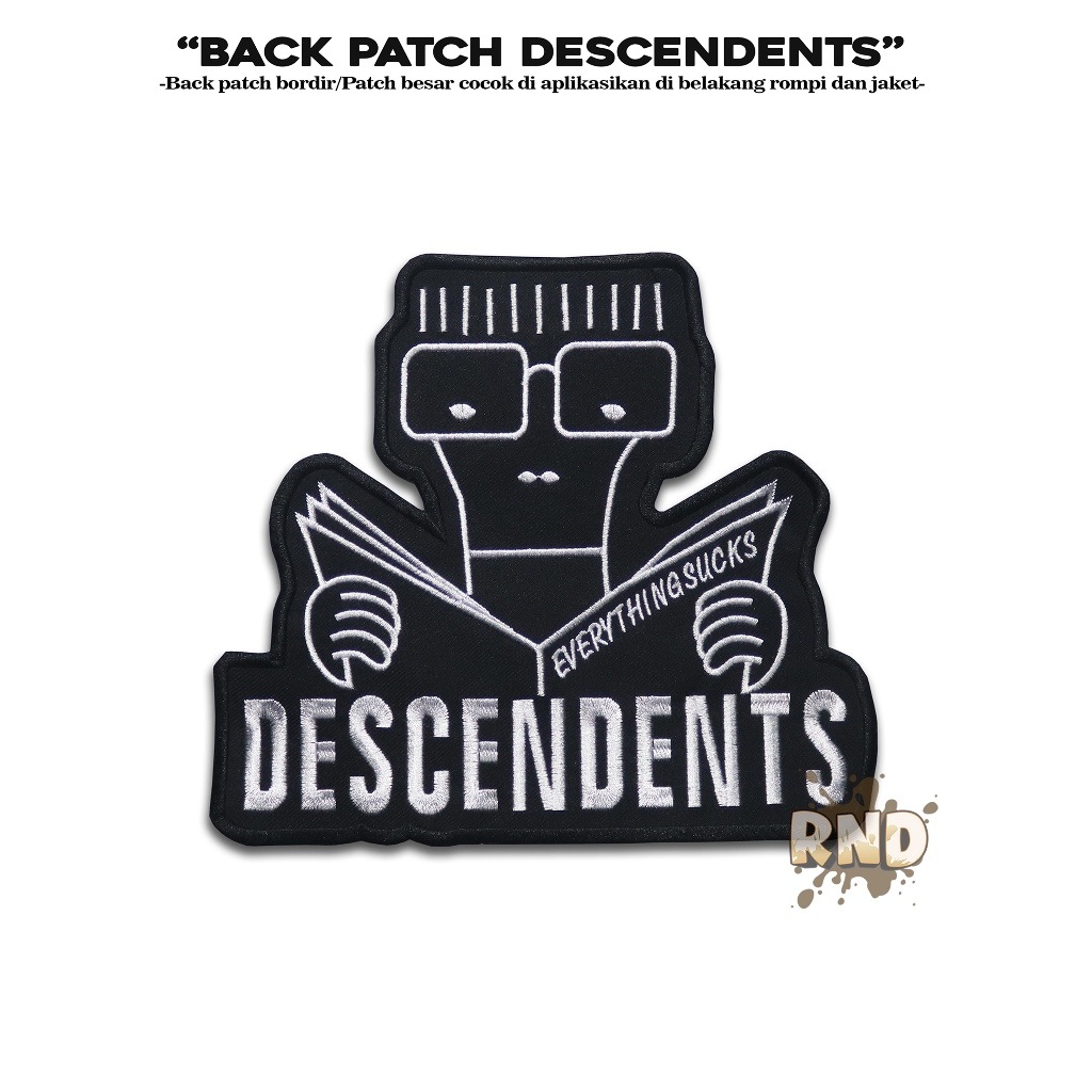 Patch Besar Descendents Emblem Musik/Band Back Patch Punggung Tempelan Jahit Patch Iron Terlaris