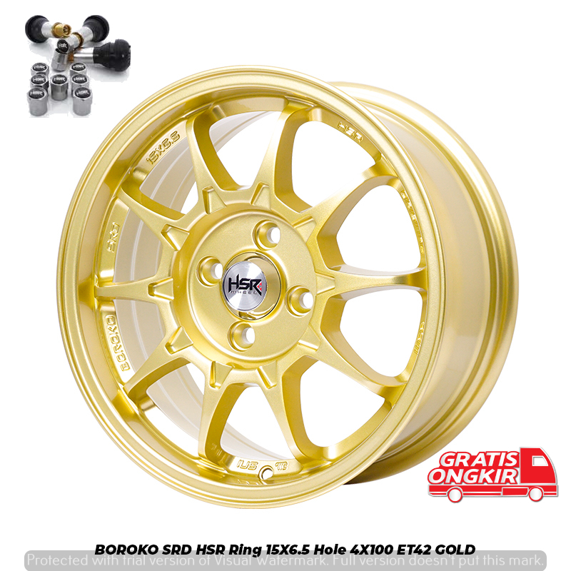 VELG MOBIL RACING WARNA GOLD HSR BOROKO SRD RING 15 - KARIMUN SIRION AGYA AYLA BRIO