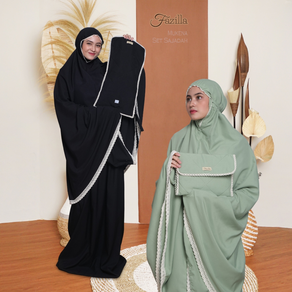 Mukena Set Sajadah Premium Dewasa Katun Mikro Polos Jumbo