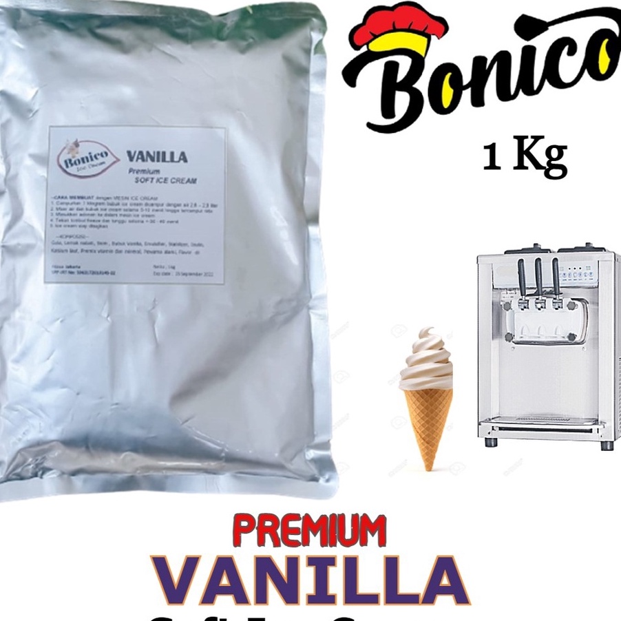 

PSJV1874 TERBARU BONICO VANILLA SOFT ICE CREAM POWDER 1kg PREMIUM RESTO premix bubuk es krim mesin lembut VANILA ice crea maker softmix
