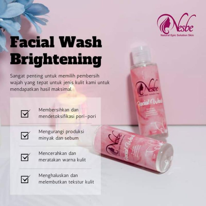 FACIAL WASH NES BEAUTY(sabun cuci muka)