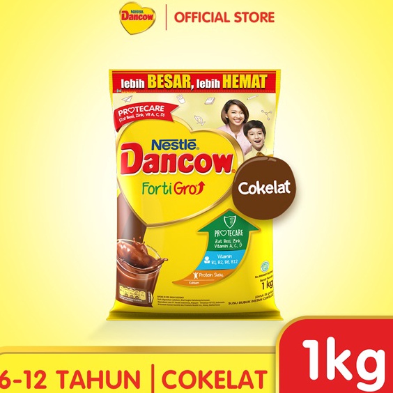 

YTYX3457 ORIGINAL DANCOW Fortigro Susu Bubuk Susu Anak Coklat Pouch 1kg