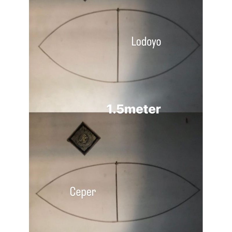 Sepasang sayap layangan Gapangan 1 meter, 1,2 meter dan 1,5 meter (Sayap atas dan sayap bawah)