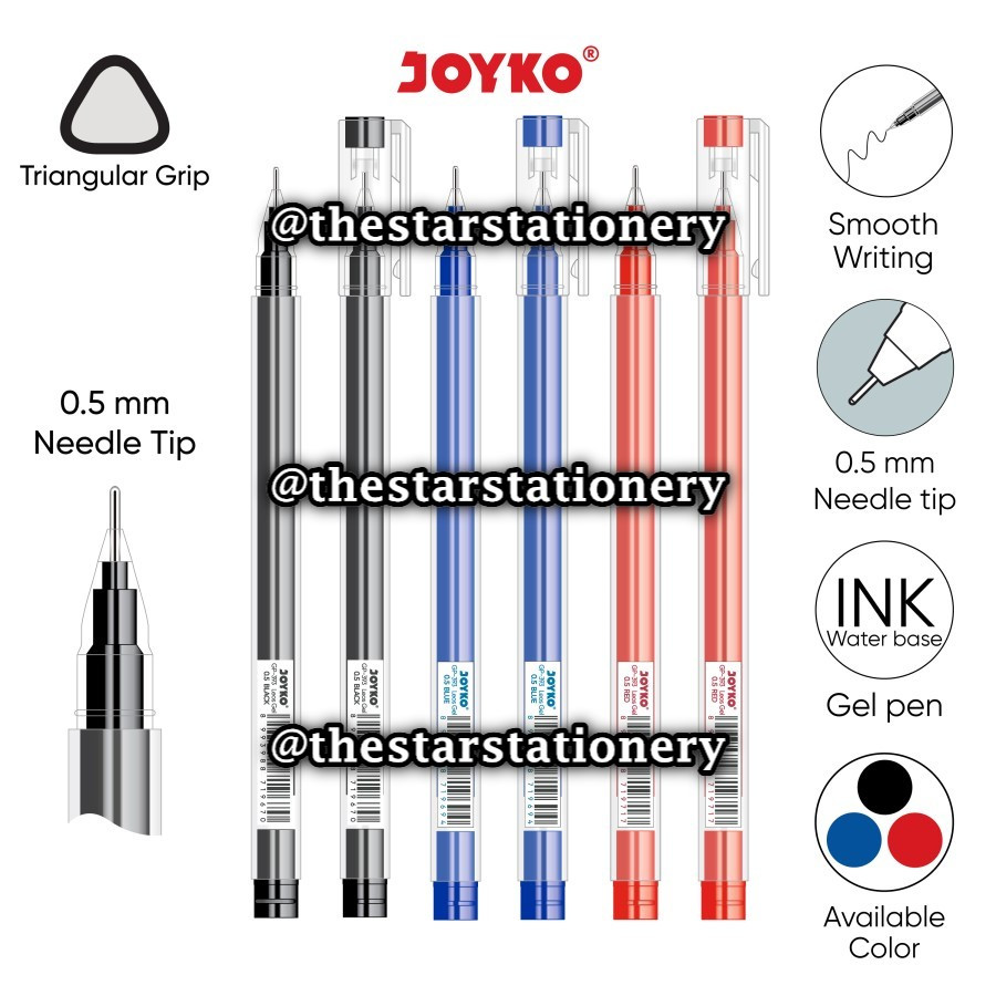 

(1 Biji) Bolpen Joyko GP-393 Leos Gel 0.5 mm Gel Pen / Gel Pen Joyko GP 393 (1 Biji)