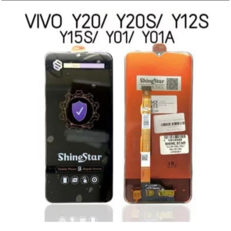 Cod LCD TS Fullset VIVO Y20 / Y20S /15S/ Y01 / Y01A Black Shine Star   ASLI ORIGINAL