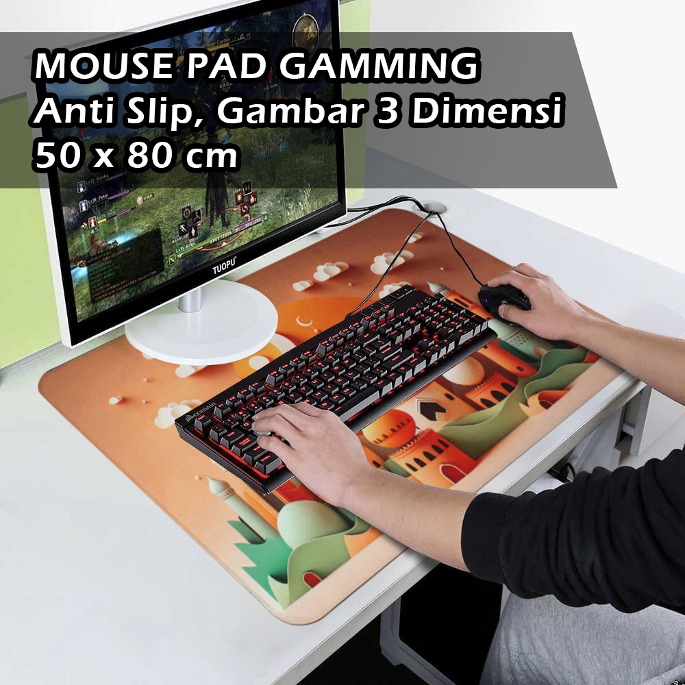 Mouse Pad 3D Anti Slip Ukuran Besar 50x80 Mouse Pad Karakter Gaming Mouse Pad Kekinian Terbaru JD-5