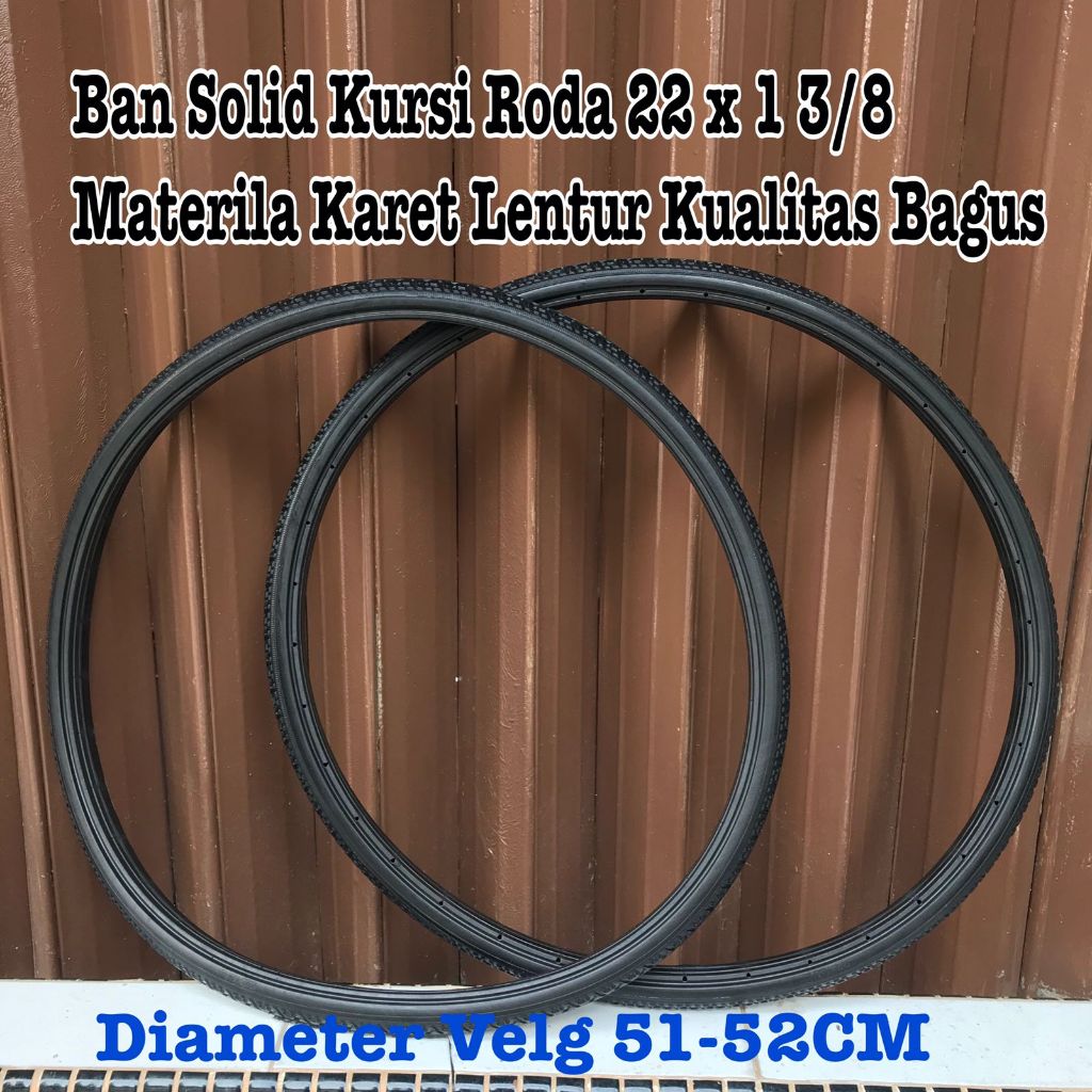 Ban Mati Kursi Roda 22 x 1 3/8 Solid Wheelchair Tyre 51 52CM