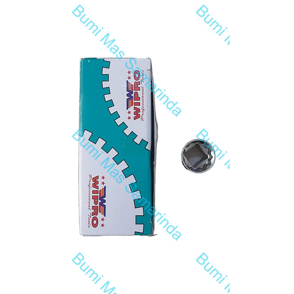 WIPRO MATA KUNCI SOCKET SOK 1/2 INCH UKURAN LENGKAP 8 - 24 MM 6 PT / SOCKET CHROME 1/2"