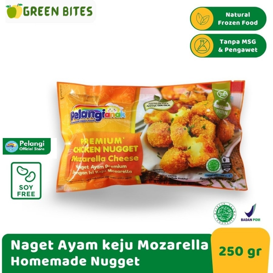 

Pelangi Chicken Nugget Filling Mozzarela non msg & pengawet 200 gram