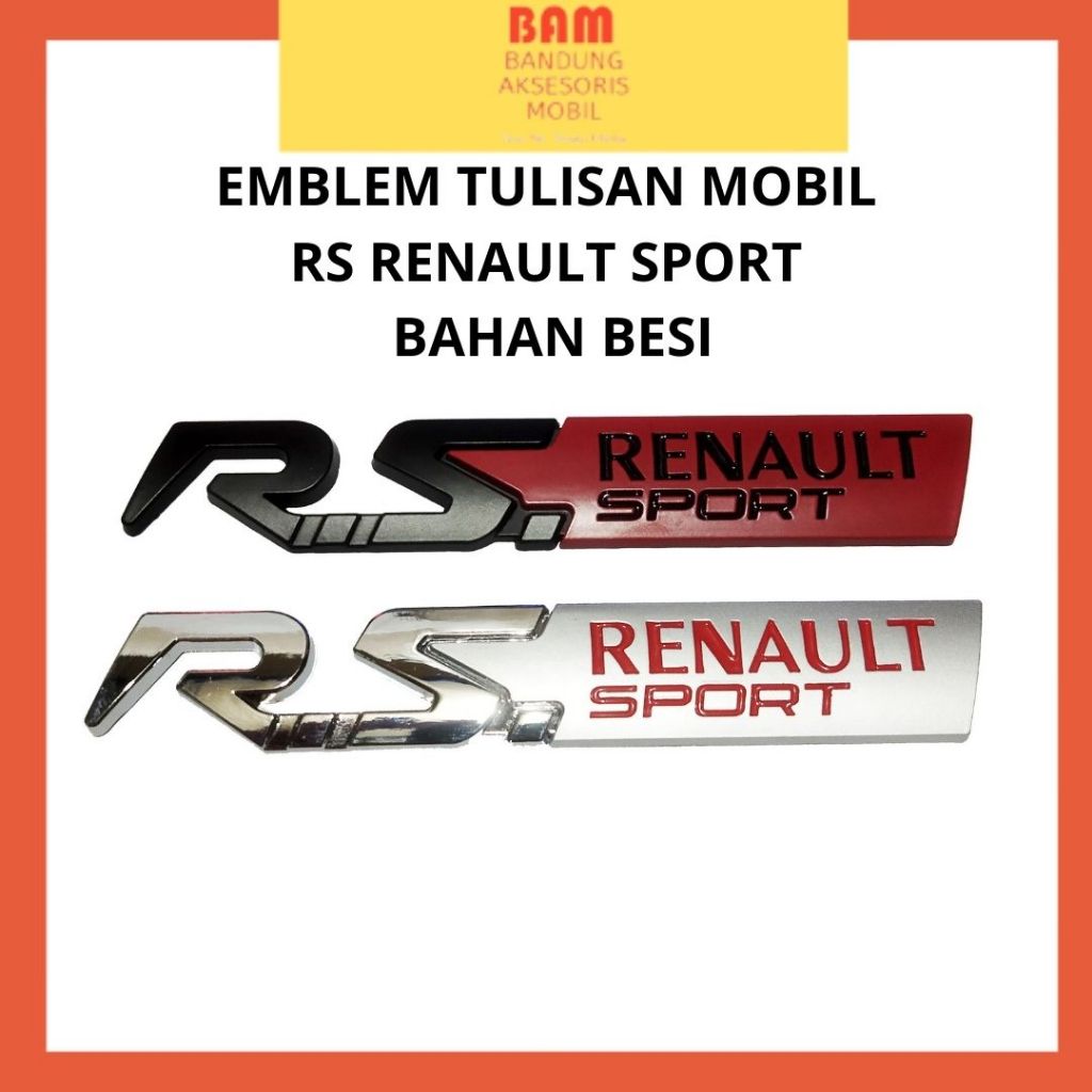 Emblem Besi Tulisan RS Renault Sport