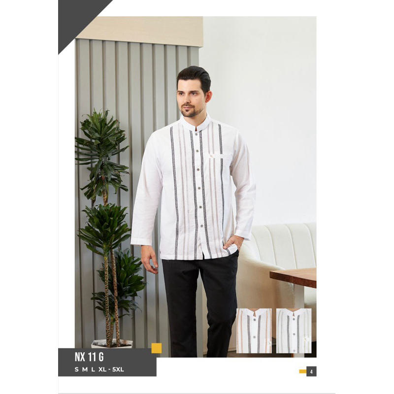 BAJU KOKO NIZAR BORDIR NX 11 G PUTIH NEW 2024