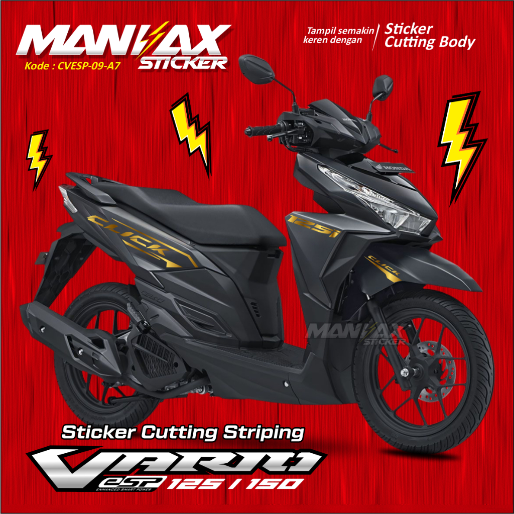 CUTTING STRIPING CLICK ALL VARIO 125-150 2017 LED OLD WARNA METALIC GOLD - KODE CVESP
