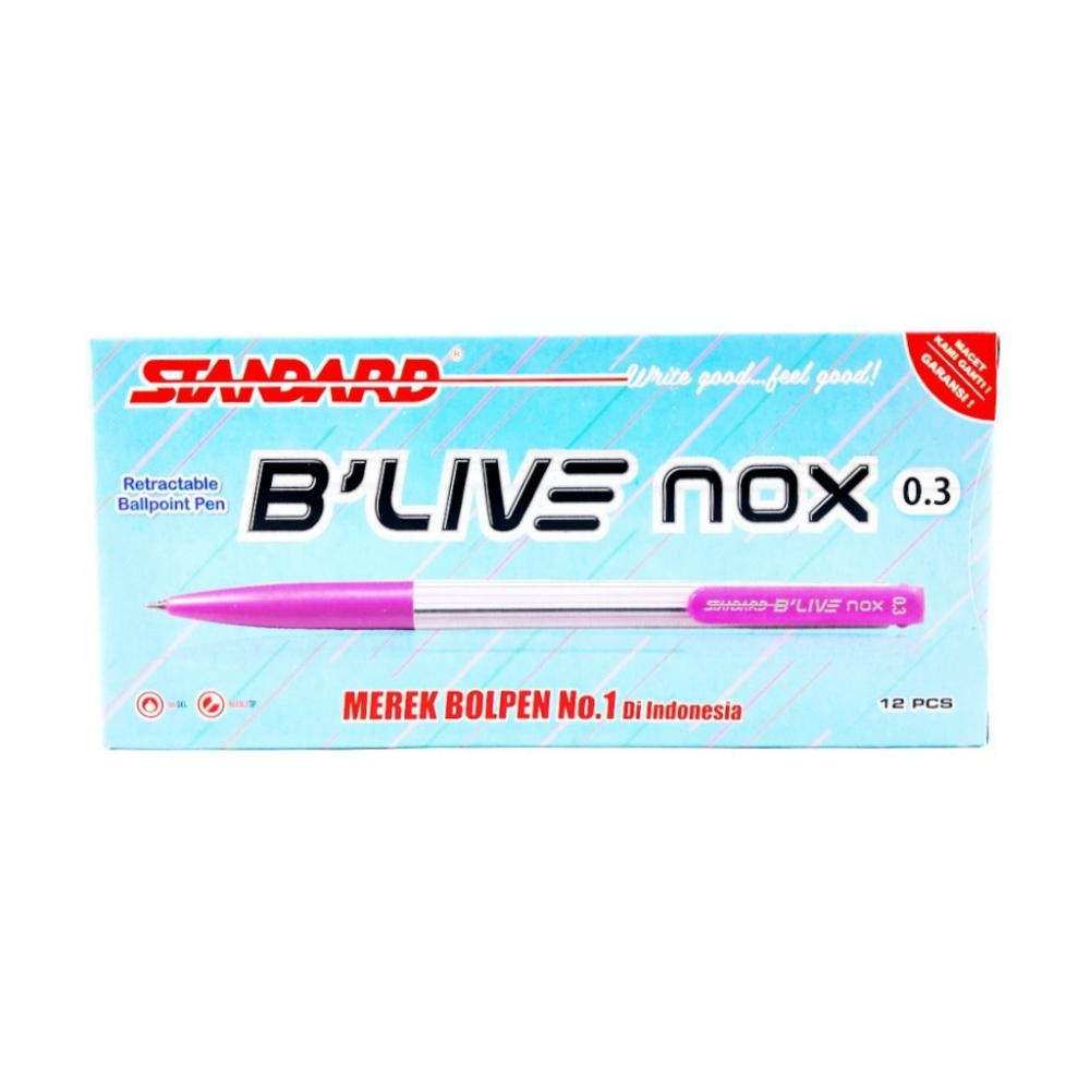 

PULPEN STANDAR B'LIVE NOX 0.3 GEL PEN STANDARD BLIVE NOX HITAM 1 Pack (12 Pcs)