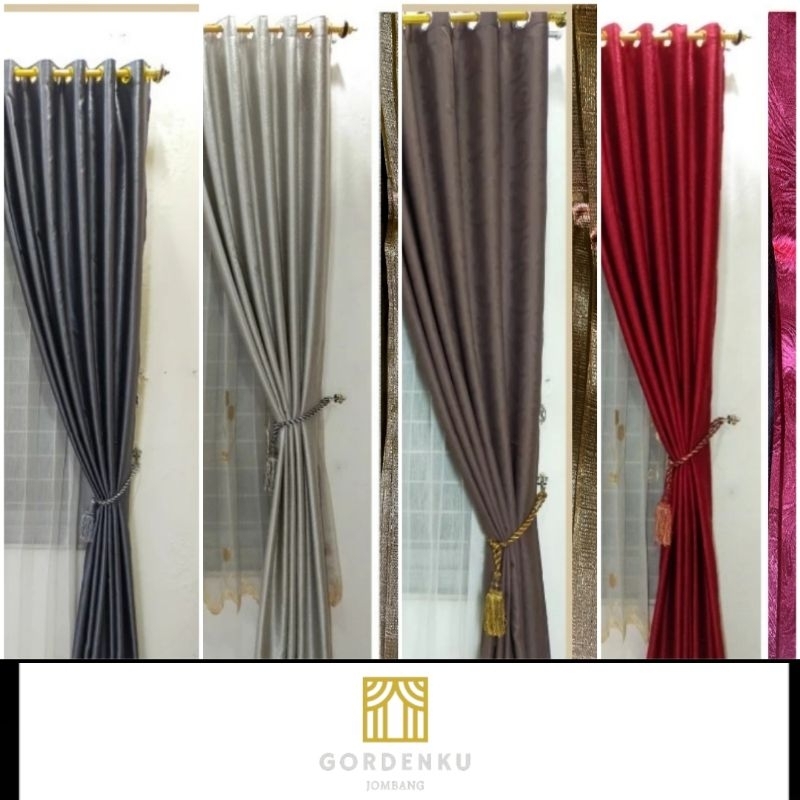 Gorden Jendela / Gorden Pintu Polos Tebal Premium/Gorden Polos Glossy/Gorden Blackout Import