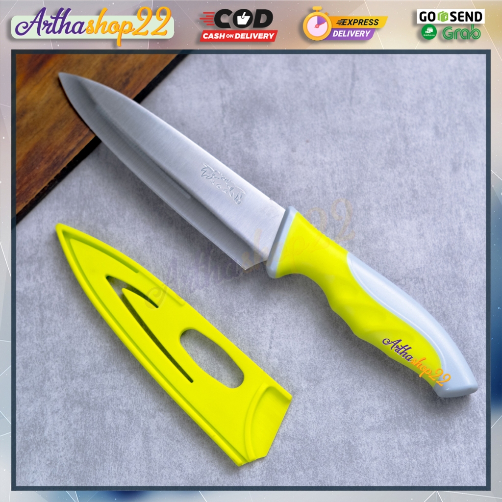 Pisau dapur Cap ikan Stainless Steel Chef Knife 6inci pisau daging Sayur Buah pisau Double Gold Fish