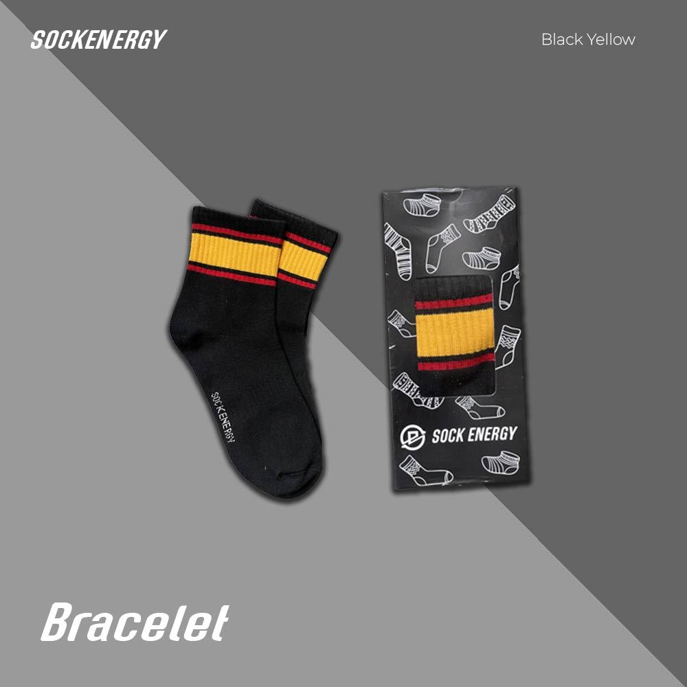 Kaos Kaki Sock Energy BRACELET nergy -Bahan Katun, One Size Dewasa BRACELET BLACK RED YELLOW NH.ID
