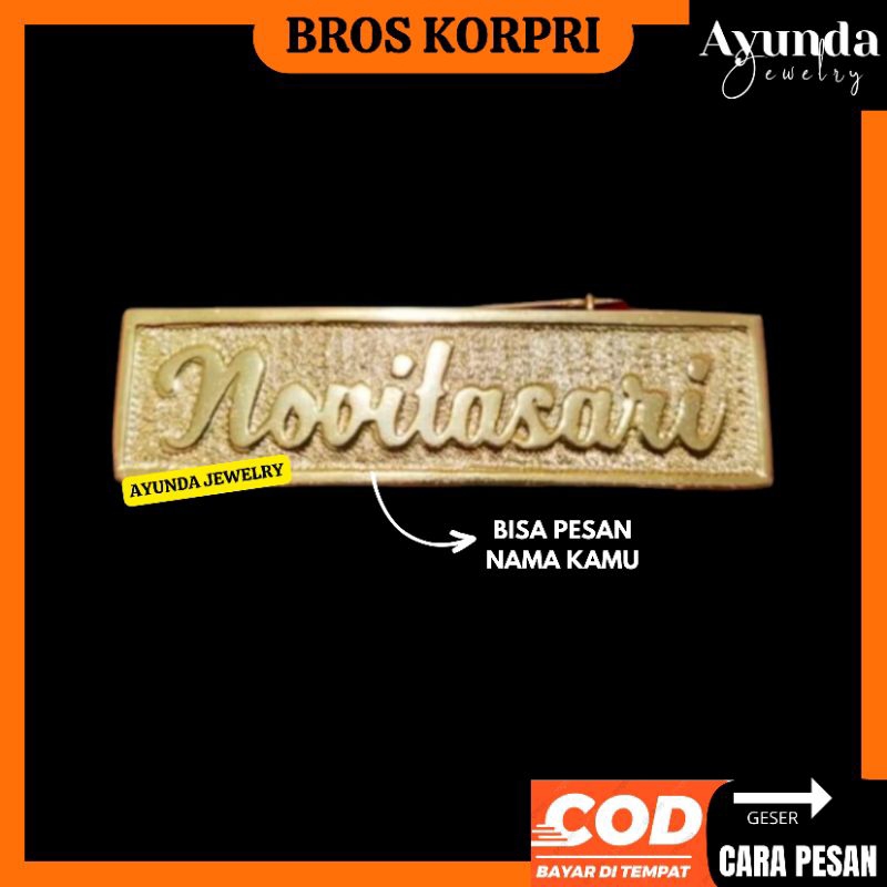 Ayunda Jewelry - Bros Nama custom nama tag timbul Bros guru