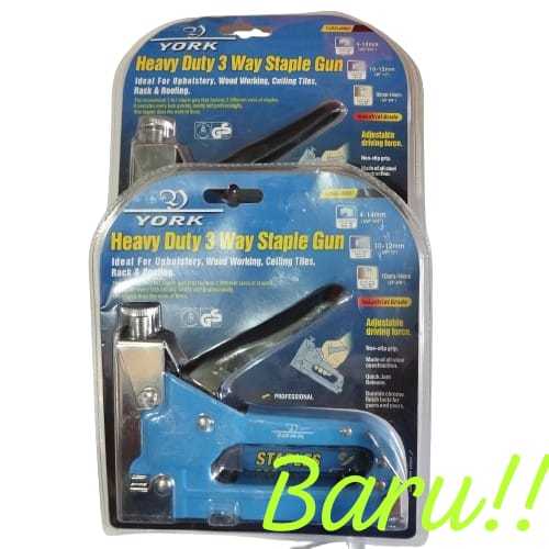 

Hekter tembak/Staples gun 3 fungsi (Petak,Bulat,T) all size YORK 1.2mm(ketebalan)