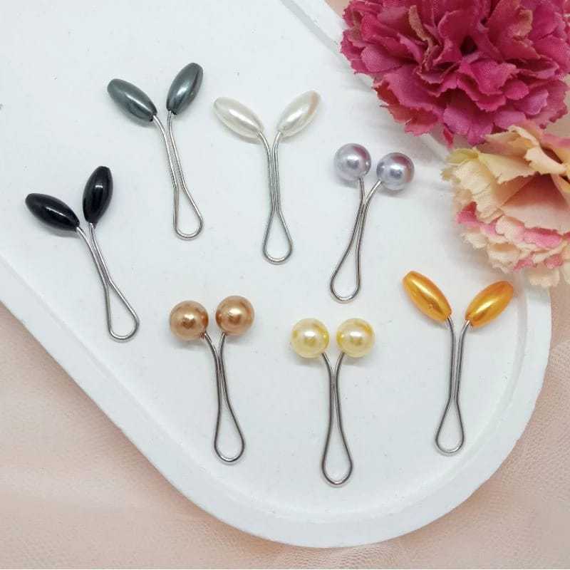 isi 1 Klip Turki Hijab Mutiara Pin Penjepit Kerudung Jilbab