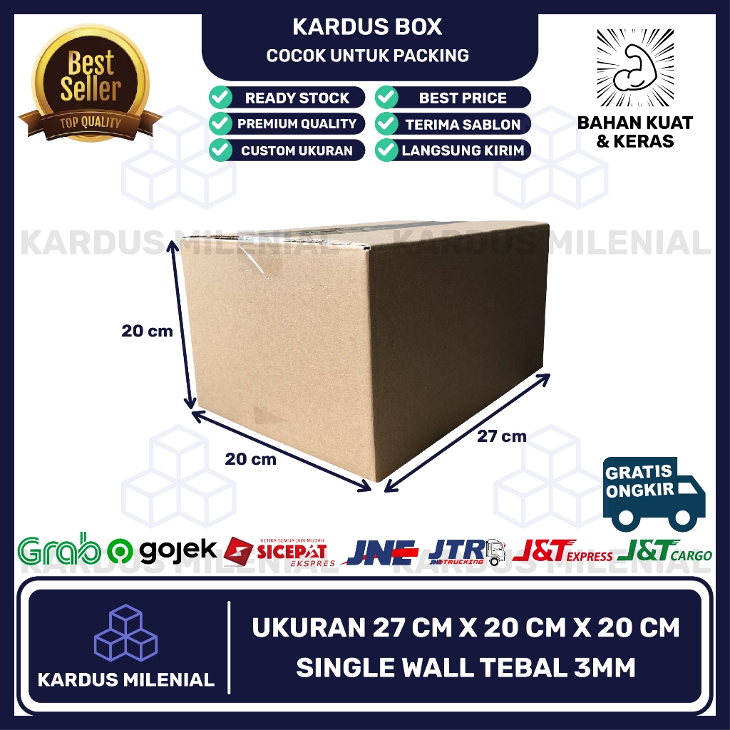

Kardus Box Karton Packing 27x20x20 MODEL LAKBAN