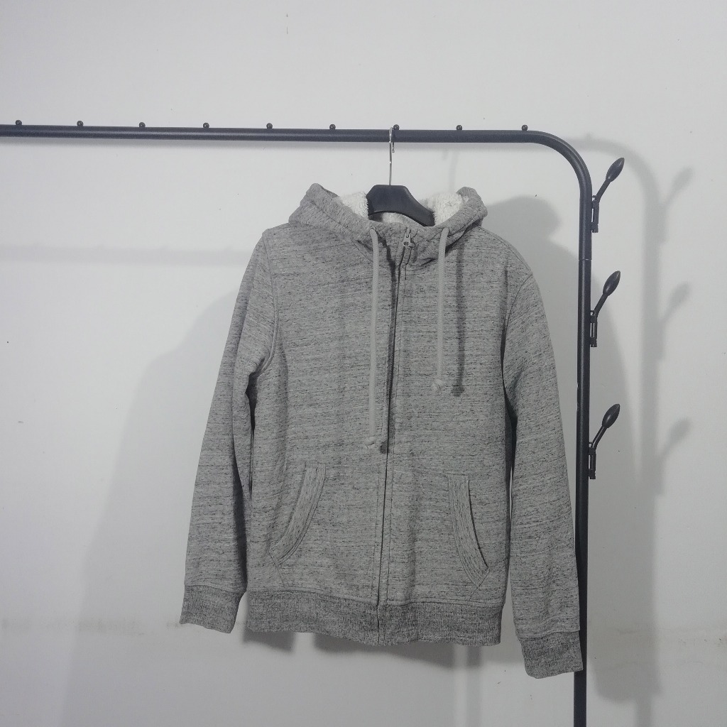 POLHAM Essential Sherpa Putih | Sweater Hoodie | Second Original