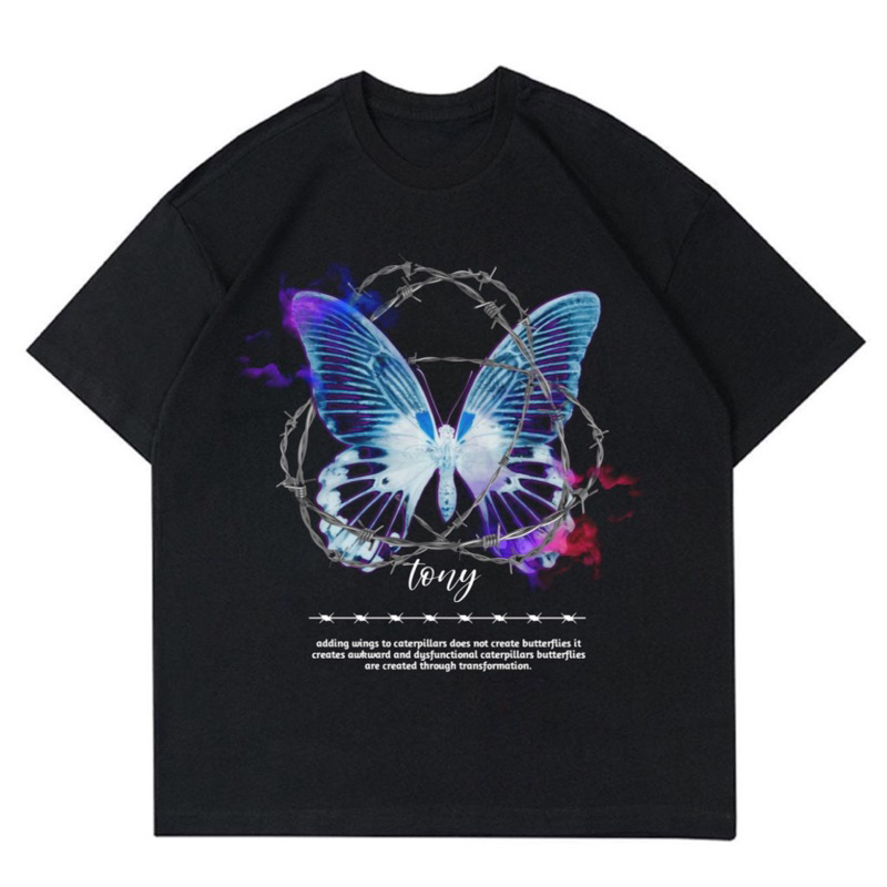 KAOS BUTTERFLY VINTAGE | T-SHIRT BAJU GAMBAR BUTTERFLY | KAOS BUTTERFLY