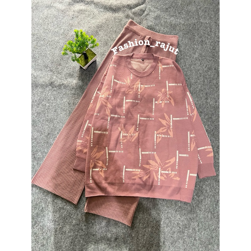 Oneset Setelan Rajut Hanako Sweater Oversize