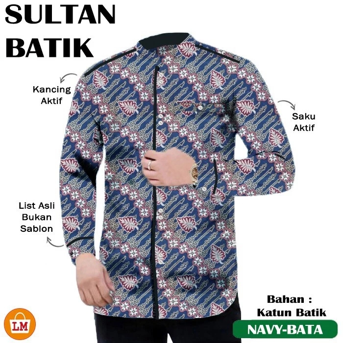 INDRA - BAJU KOKO KEMEJA KURTA BATIK PRIA LAKI LAKI MUSLIM DEWASA BAPAK BAPAK S M L XL XXL 3XL KATUN
