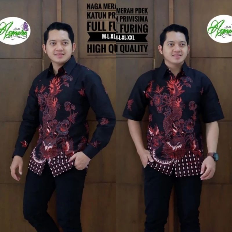 Batik Pria Lengan PENDEK PANJANG Keris Modern Premium Baju Atasan Batik Cowok Prabuseno Alisan kemej