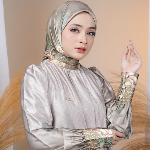 Dress Set Elegan Premium Motif Bunga Arasya Linalivia