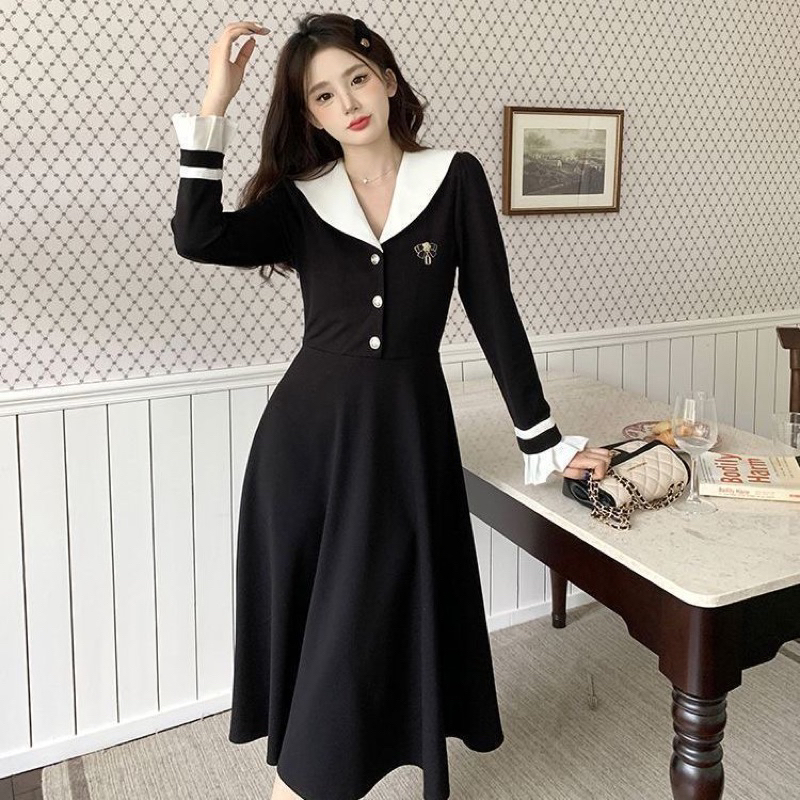 [ Stretch Series ] LBD Little Black Dress JK Japanese Korean Student Uniform with Sailor Collar ✨
