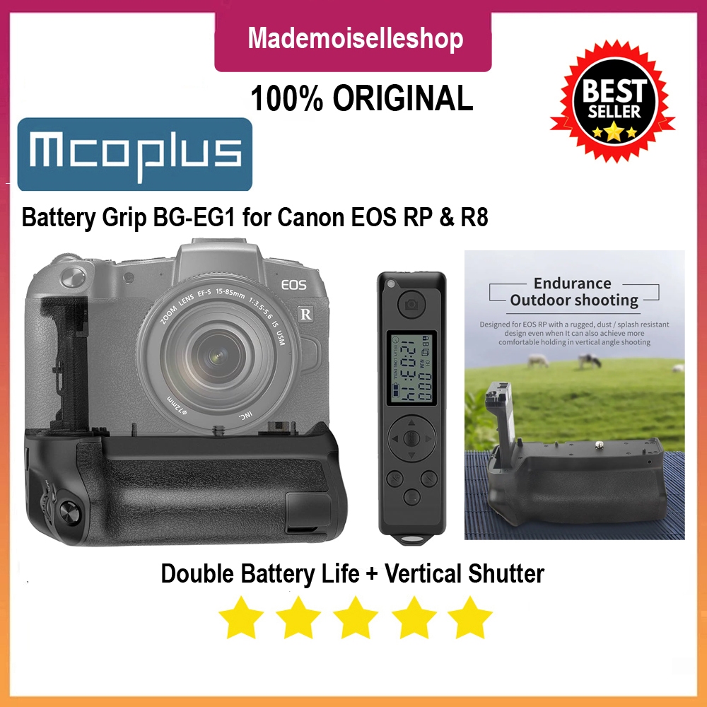 MCOPLUS Battery Grip EG-E1 For Canon EOS RP - R8 + wireless remote LCD - Battery Grip EOS RP
