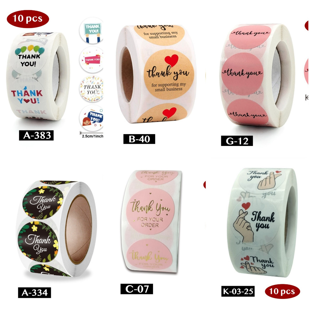 

AliMaMa - STIKER THANK YOU 10 PCS - Sticker Terima Kasih Segel Olshop Online Shop Packaging Packing Souvenir Suvenir Import Murah Medan